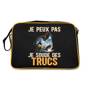Souder Des Trucs Humour Soudeur - Sac Retro - noir/or - Dos