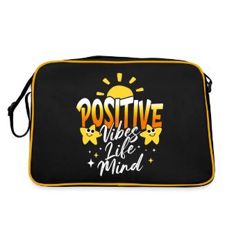Optimistic Slogan Positive Woman - Retro Bag - black/gold - Back