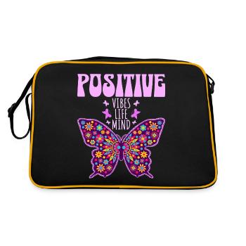 Papillon Slogan Femme Positive - Sac Retro - noir/or - Dos