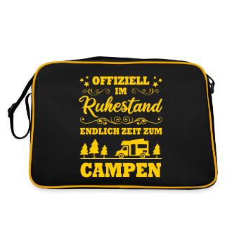 Retirement finally time for camping retirement camping - Retro Bag - black/gold - Back