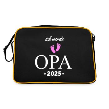 Je vais être grand-père en 2025 Futur grand-père en 2025 Enceinte - Sac Retro - noir/or - Dos
