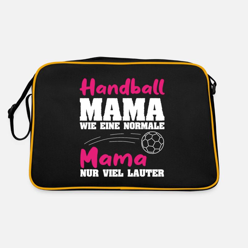 Handball Mama - Retro Tasche - Schwarz/Gold