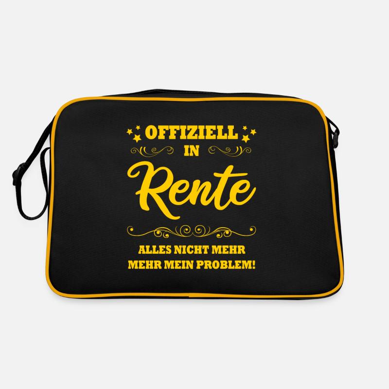 Offiziell in Rente Ruhestand Geschenk Mann Lustig Retro Tasche