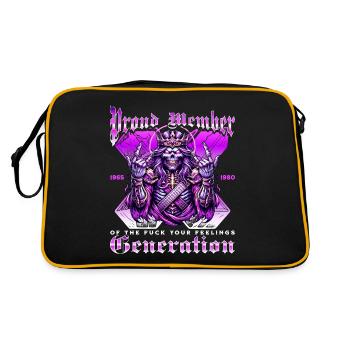 Skull Rock Humor Generation X - Retro Tasche - Schwarz/Gold - Hinten