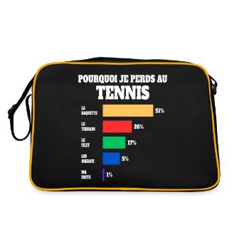 Maillot Humour Joueur Tennis - Sac Retro - noir/or - Dos