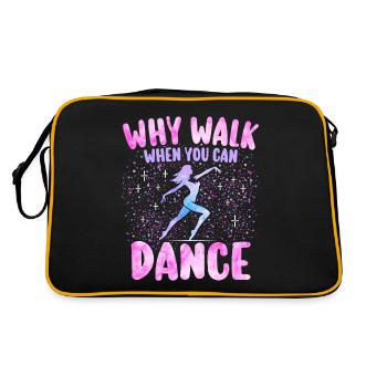 Humor Tanz Mädchen Tänzerin - Retro Tasche - Schwarz/Gold - Hinten