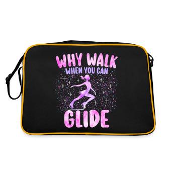 Humor Skate Mädchen Frau Skater - Retro Tasche - Schwarz/Gold - Hinten