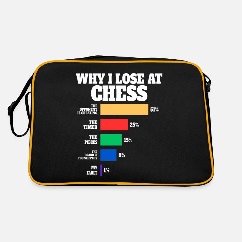 Schachspieler Humor Schach Retro Tasche