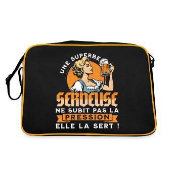 Bière Bar Barwoman Serveuse Humour - Sac Retro - noir/or - Dos