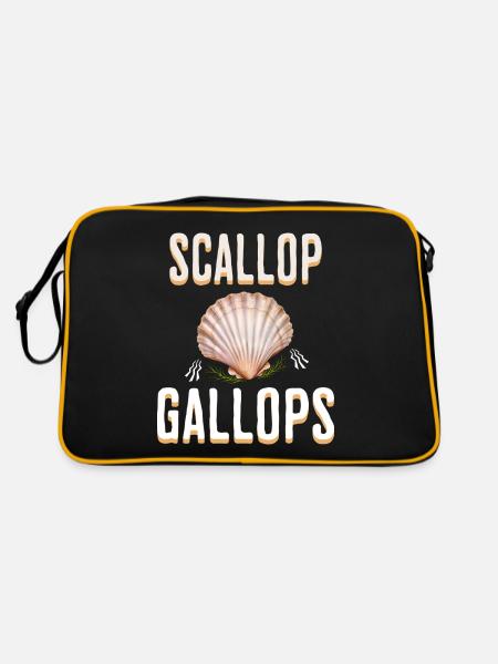 Humour Scallop Gallops Meme - Sac Retro - noir/or - Dos