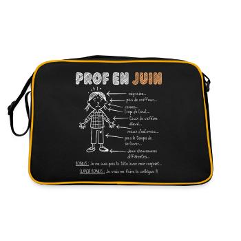 Fin Année Scolaire Humour Enseignante - Sac Retro - noir/or - Dos