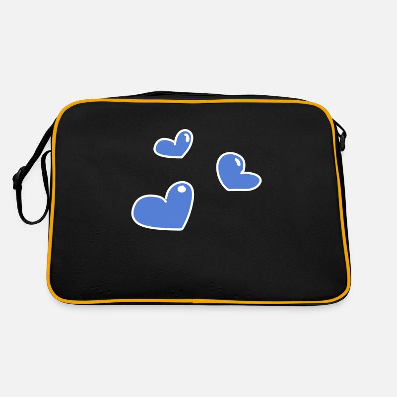 blaue herzen Retro Tasche