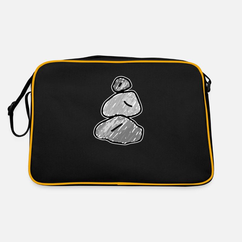 Steine Stein - Retro Tasche - Schwarz/Gold