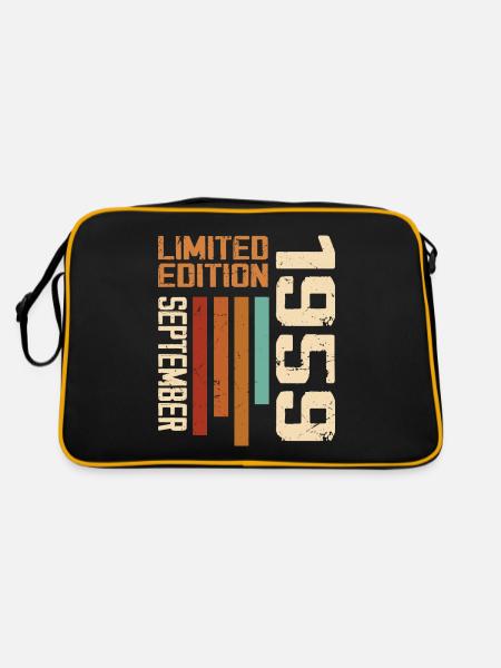 September 1959 Originelle Geschenkidee zum Geburtstag - Retro Tasche - Schwarz/Gold - Hinten