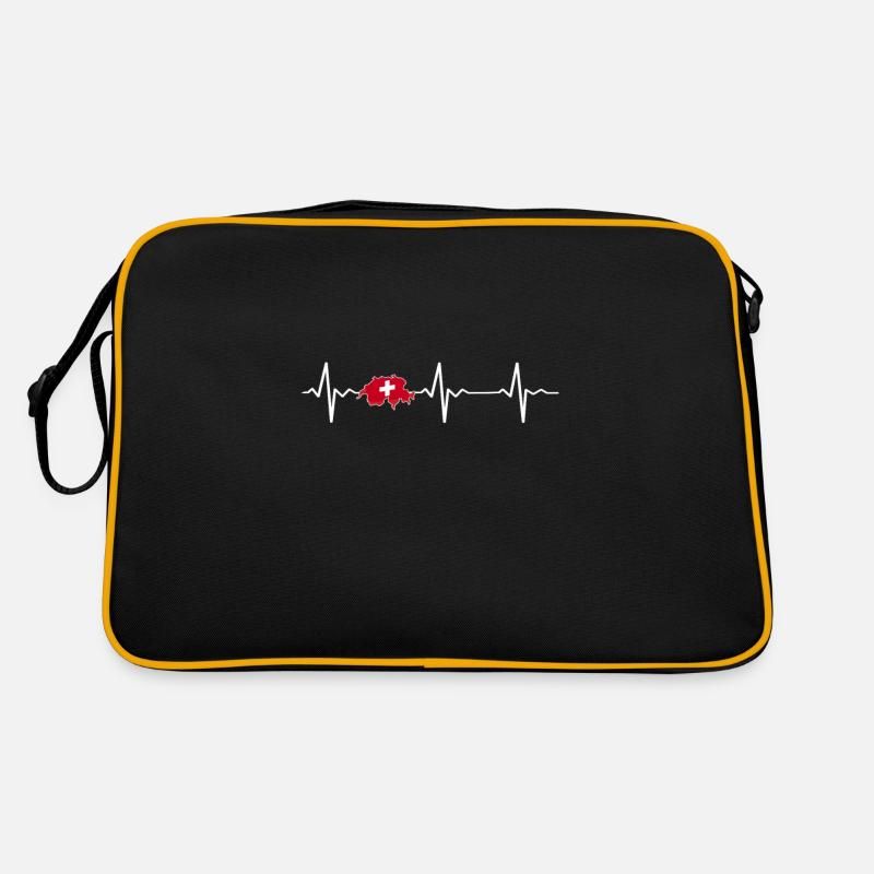 Schweiz Schweizerdeutsch Schweizer Herzschlag Retro Tasche