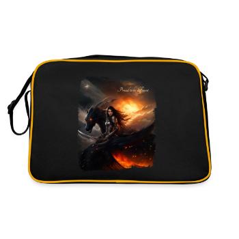 Guerrière et son dragon noir - Sac Retro - noir/or - Dos