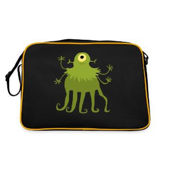 Ausserirdischer - Retro Tasche - Schwarz/Gold - Hinten