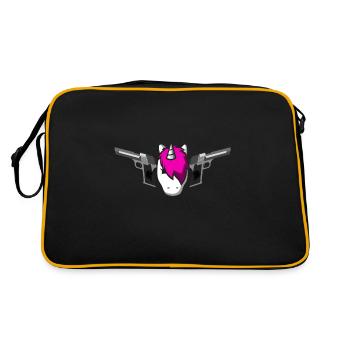 Unicorn guns .png - Retro Tasche - Schwarz/Gold - Hinten