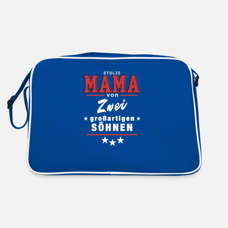 Stolze Mama von zwei Söhnen Retro Tasche