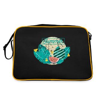 Tropical tropics palms gift idea - Retro Bag - black/gold - Back