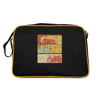 Safari - Retro Tasche - Schwarz/Gold - Hinten