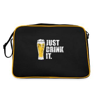 Bier Alkohol Party Geschenkidee - Retro Tasche - Schwarz/Gold - Hinten