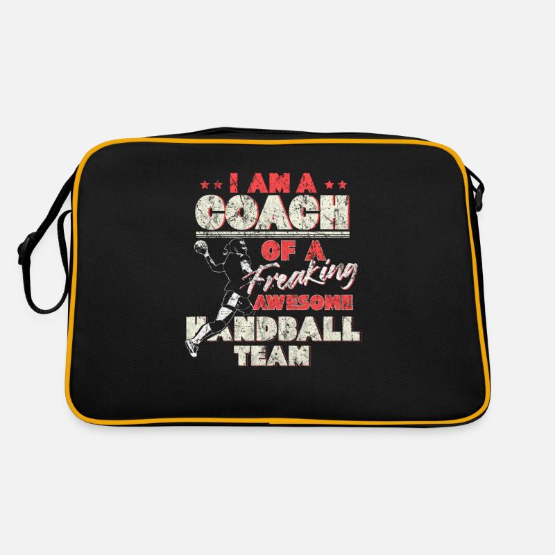 Trainer Handball - Retro Tasche - Schwarz/Gold