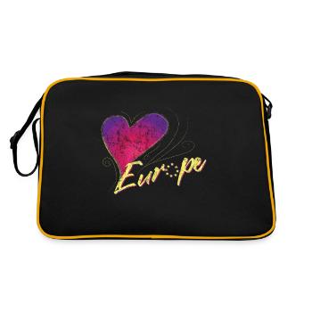 Europa Weiblich - Retro Tasche - Schwarz/Gold - Hinten