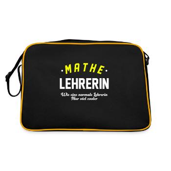 Mathe Lehrerin - Retro Tasche - Schwarz/Gold - Hinten