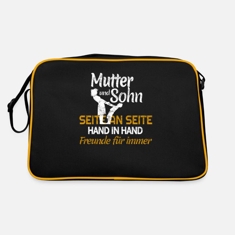 Mutter und Sohn Freunde fürs Leben Retro Tasche