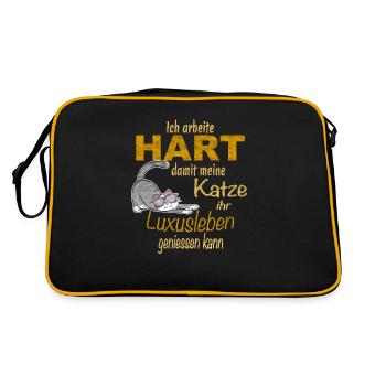 Chat, la vie de luxe chemise drôle - Sac Retro - noir/or - Dos