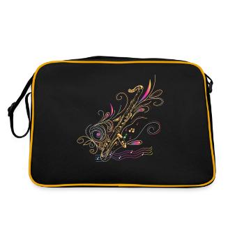 Cadeau coloré pour clarinette basse - Sac Retro - noir/or - Dos