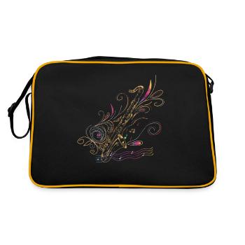 Idée cadeau clarinette basse - Sac Retro - noir/or - Dos