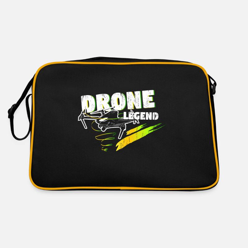 Drohne Hobby Geschenk - Retro Tasche - Schwarz/Gold
