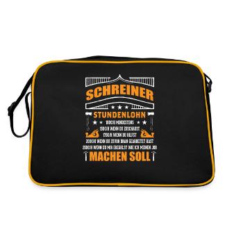 Schreiner Stundenlohn - Retro Tasche - Schwarz/Gold - Hinten