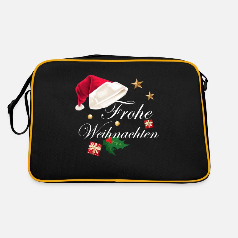 Weihnachten - Retro Tasche - Schwarz/Gold