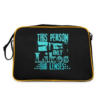 Photographer Lens Gift Idea - Retro Bag - black/gold - Back