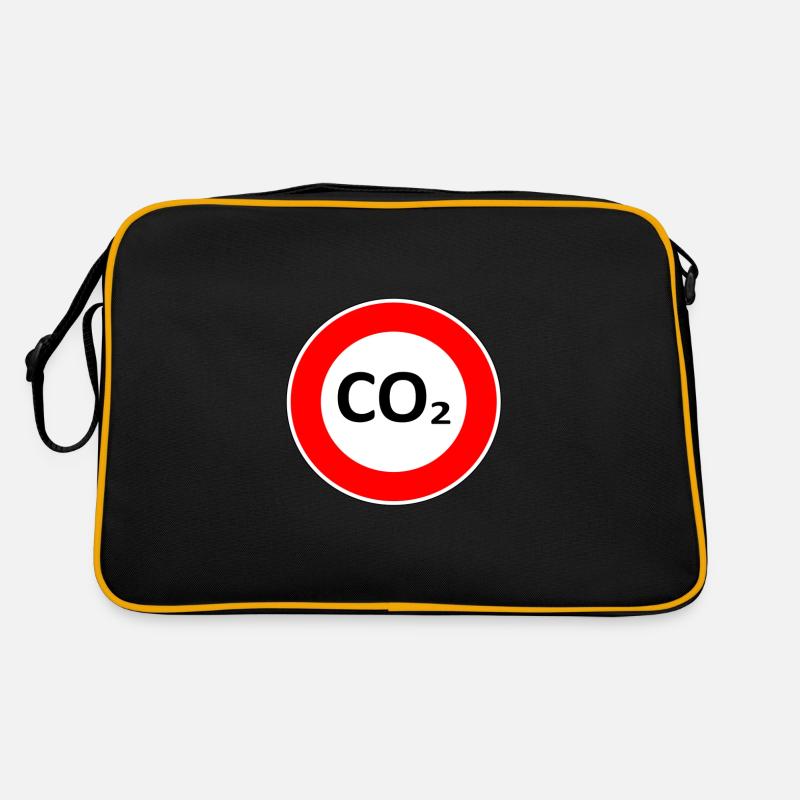 CO2 Schild Retro Tasche