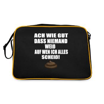 ach wie gut dass niemand weiß - Retro Tasche - Schwarz/Gold - Hinten