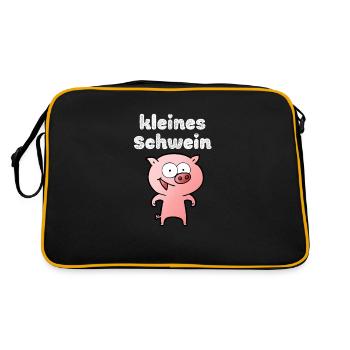 KLEINES SCHWEIN - Retro Tasche - Schwarz/Gold - Hinten