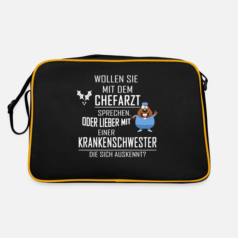 WOLLEN SIE MIT DEM CHEFARZT SPRECHEN Retro Tasche