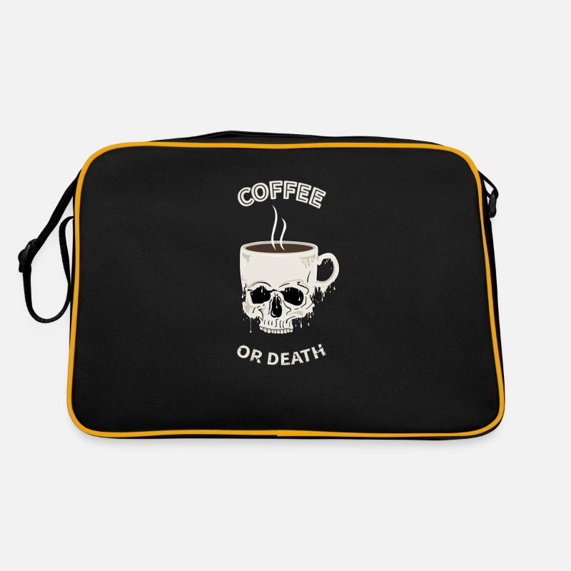 Kaffee oder Tod Retro Tasche