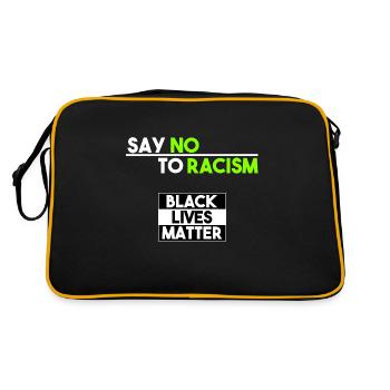 Black Lives Matter - Say no to racism - Retro Tasche - Schwarz/Gold - Hinten