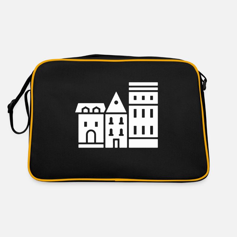 drei Gebäude Retro Tasche