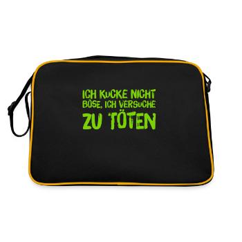 das ist kein böser Blick - Retro Tasche - Schwarz/Gold - Hinten