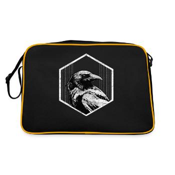 Rabe Nacht Geschenkidee - Retro Tasche - Schwarz/Gold - Hinten