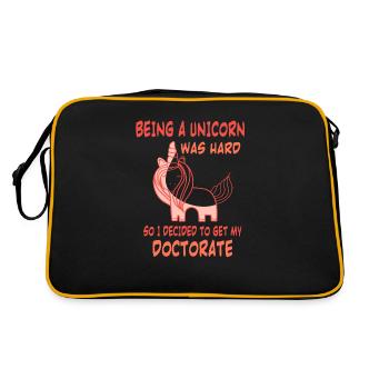 Unicorn doctorate Phd Student Gift - Retro Bag - black/gold - Back