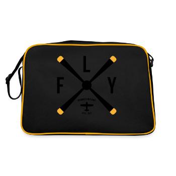 Designed for flight Gift Airplane Copilot - Retro Bag - black/gold - Back