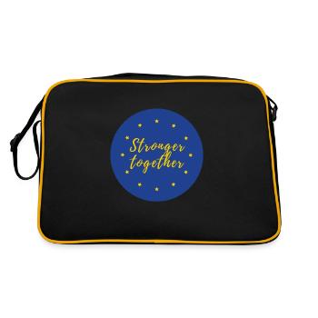 Europa Europa Flagge EU Brexit € Sterne Gold - Retro Tasche - Schwarz/Gold - Hinten