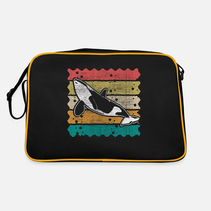 Orca Wal Weltmeer Geschenkidee Retro Tasche